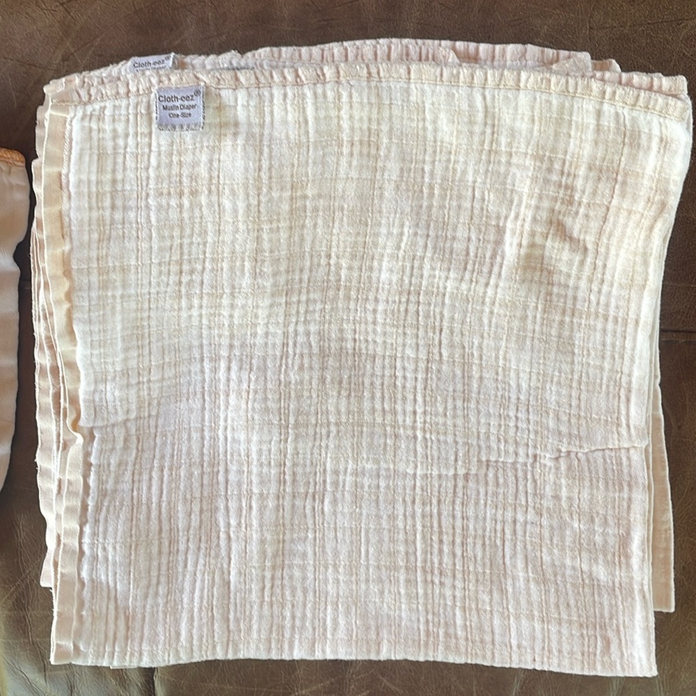 Green Mountain Diapers Cloth-eez Muslin Diaper flats- one size, organic cotton